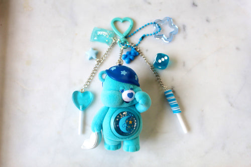 Care Bears colorful hugs figures keychain - BEDTIME BEAR