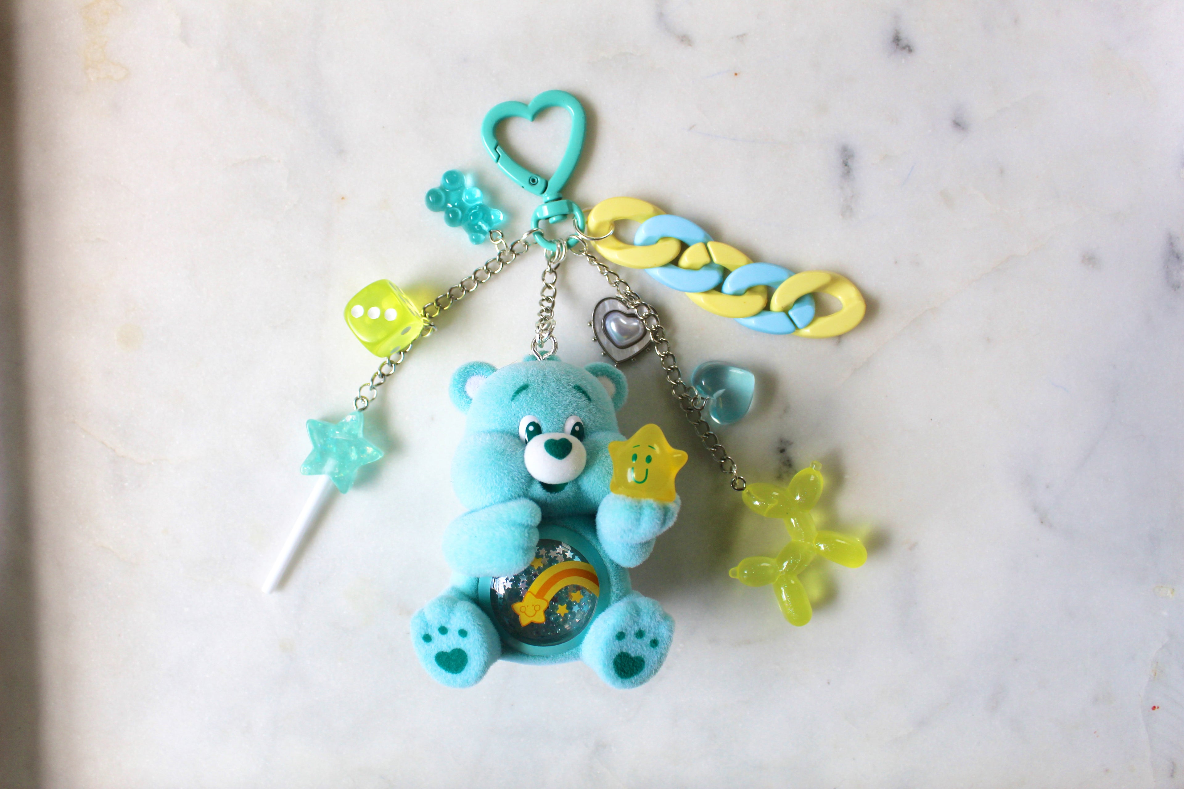 Care Bears colorful hugs figures keychain - WISH BEAR