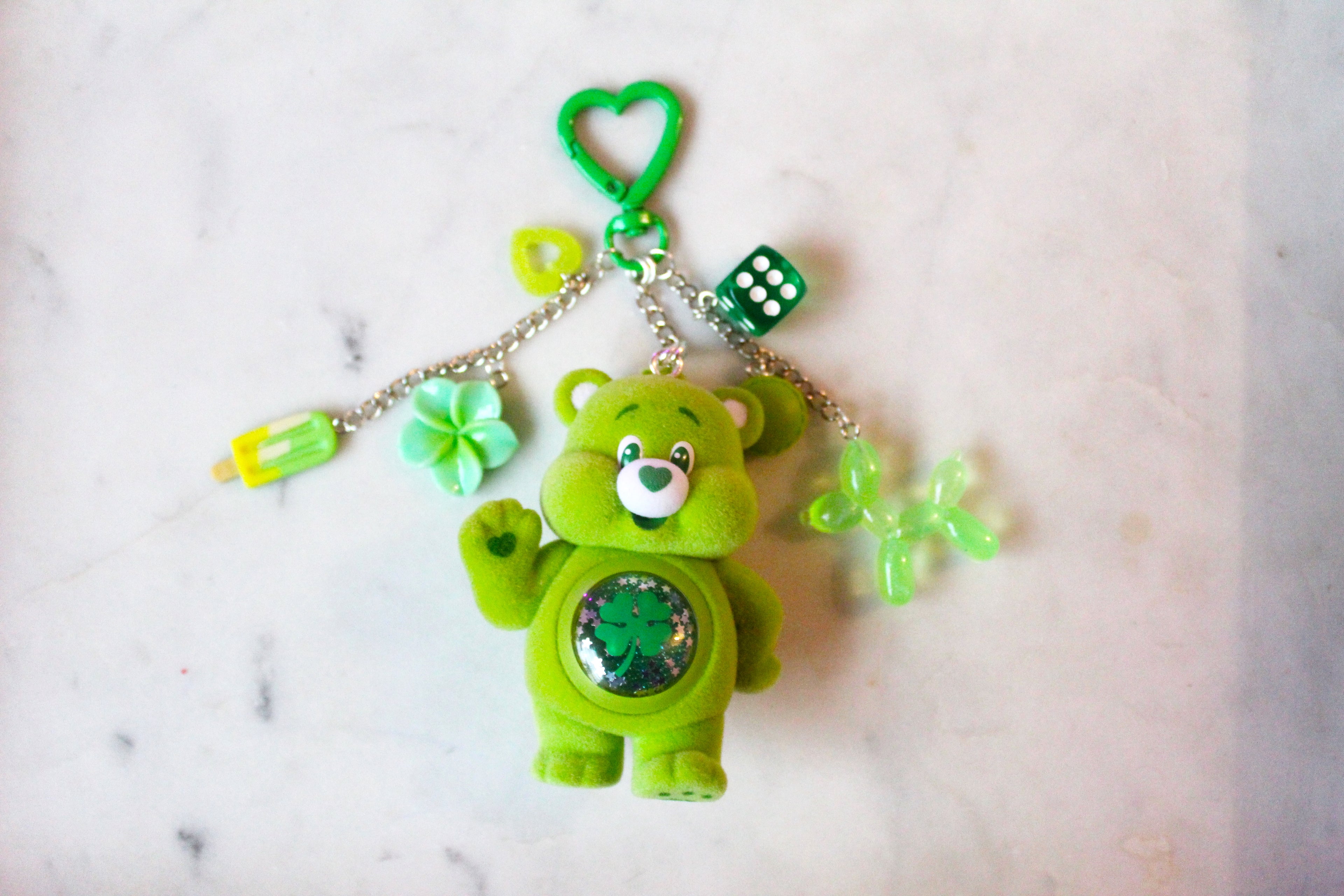 Care Bears colorful hugs figures keychain - LUCK BEAR